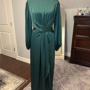 Elegant Green Satin Dress size L
